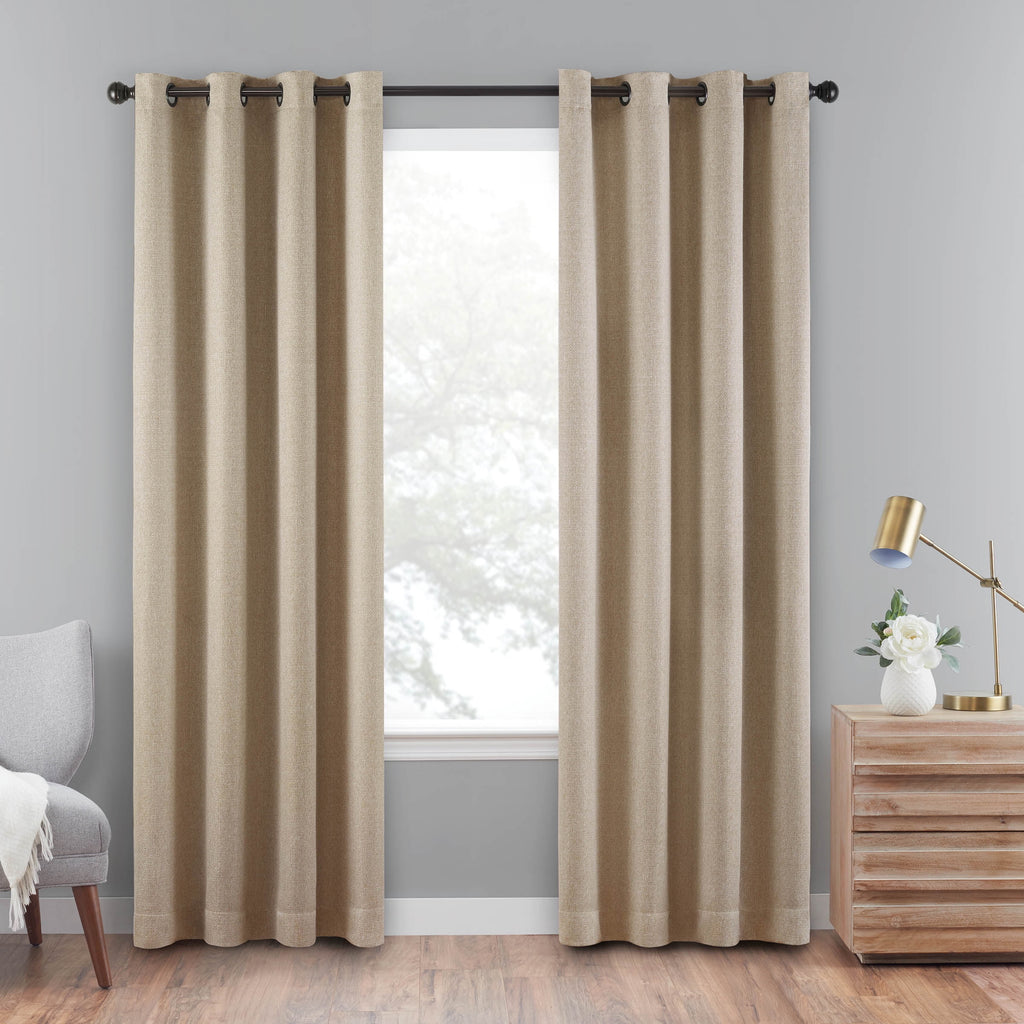 Mocha Brown 100% Blackout Grommet Top Window Curtain Panel L93244