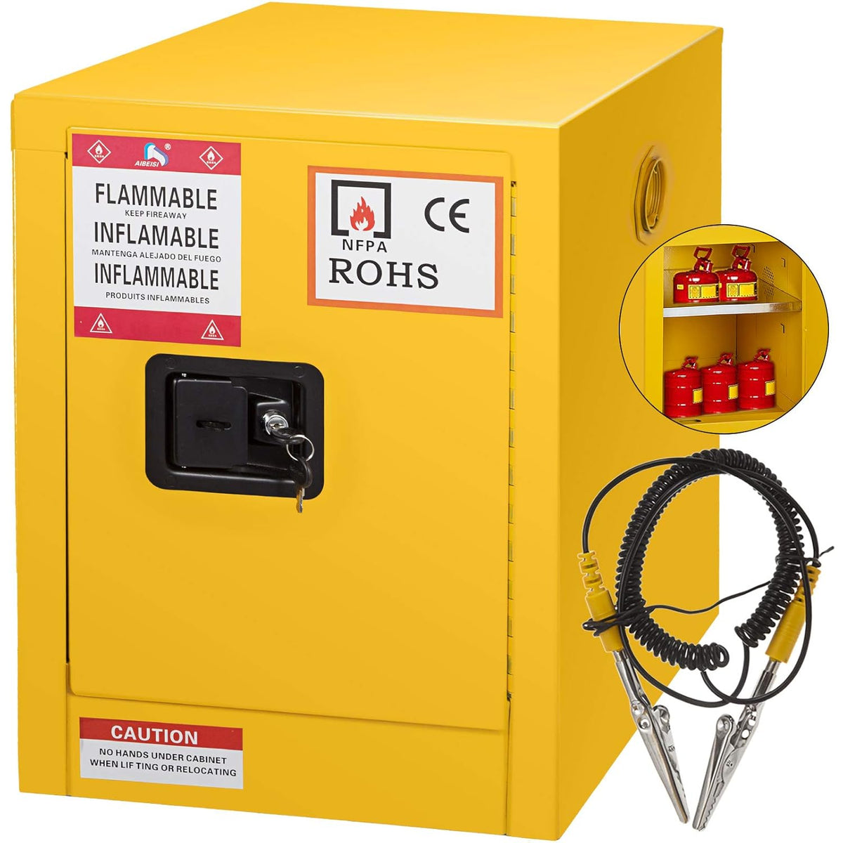 Galvanized Steel Flammable Storage Cabinet with Adjustable Shelf N77710