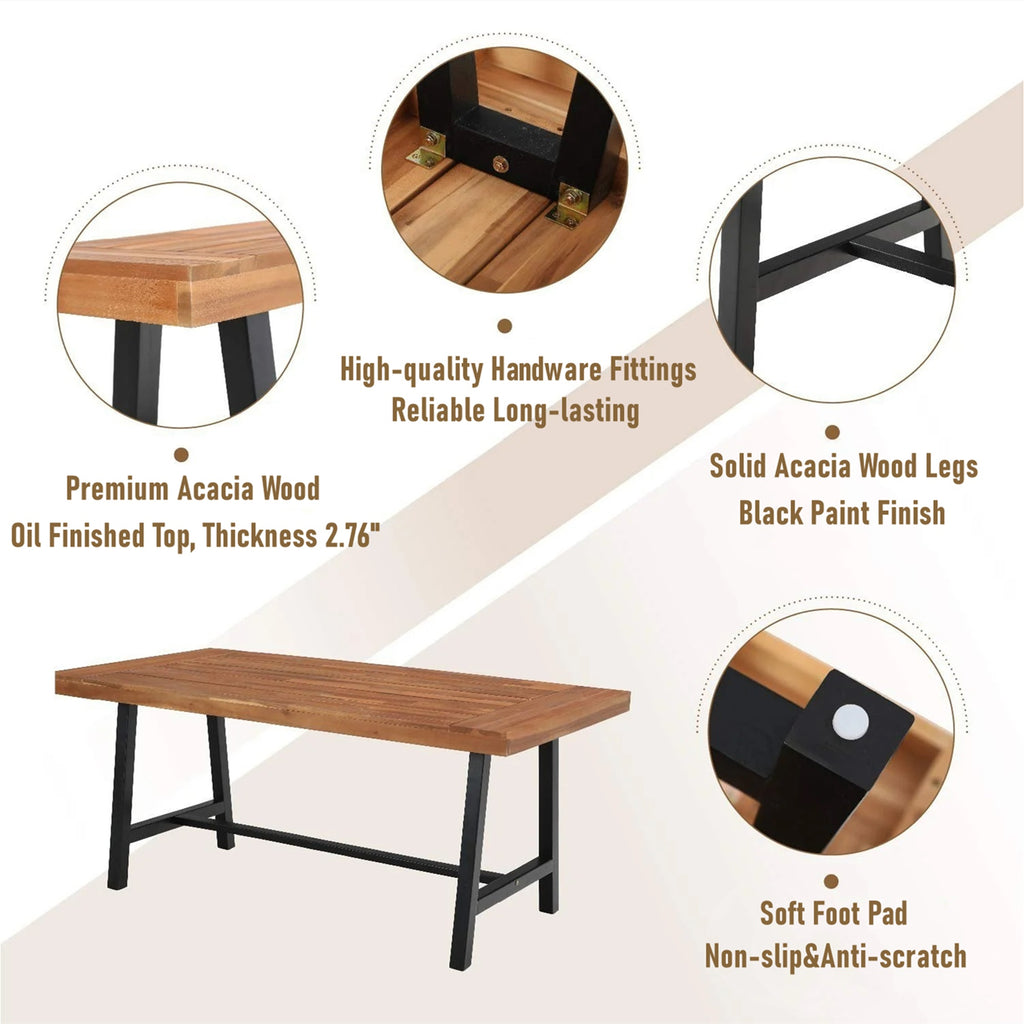 2PCS Patio Wood Benches Z707302
