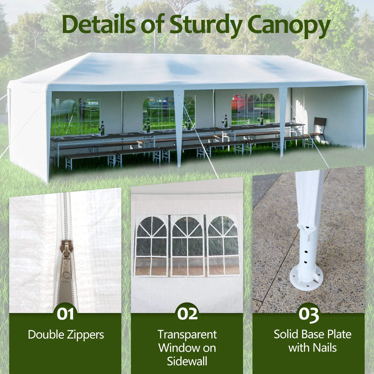 10x30' Outdoor Canopy Tent with 5 Removable Sidewalls I685