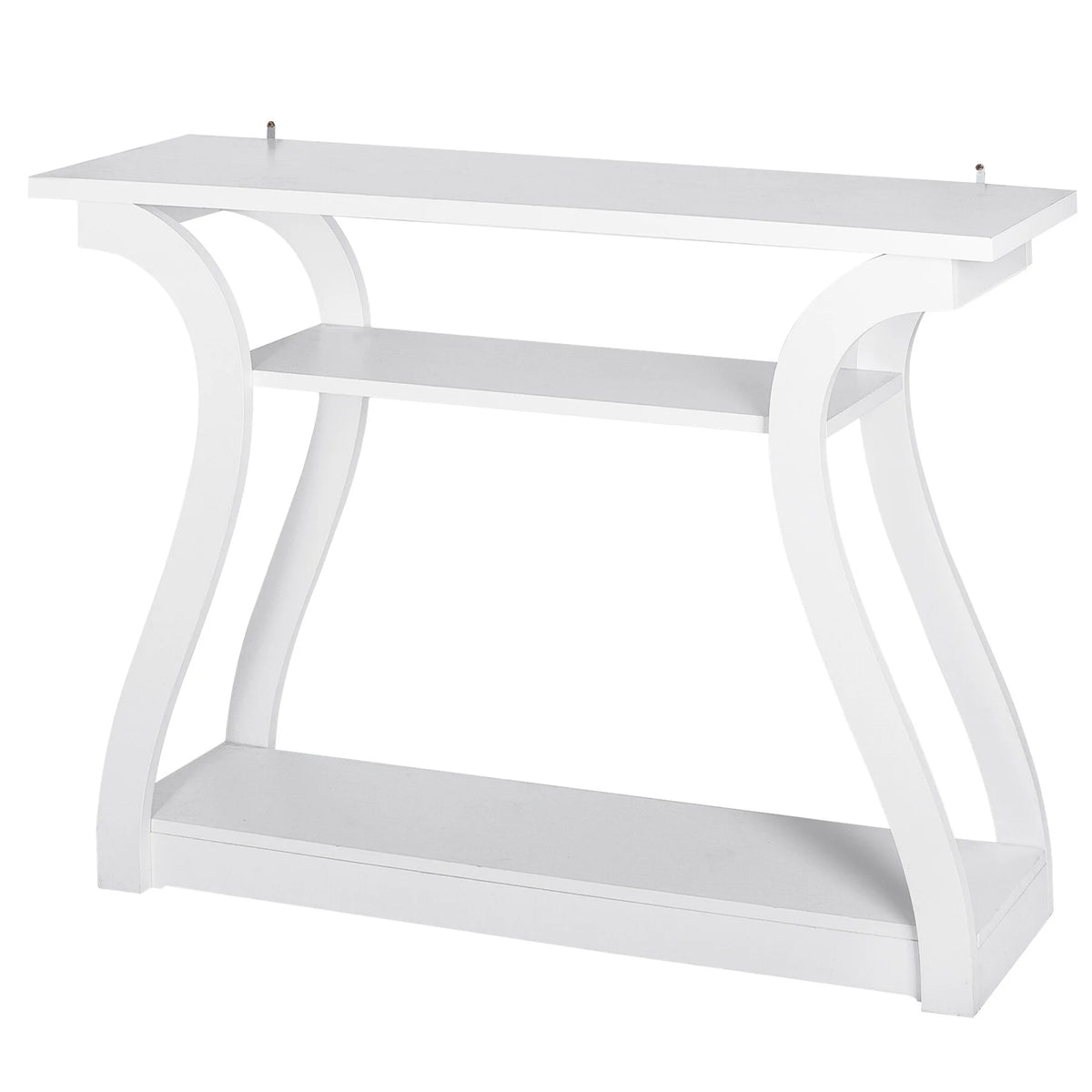 White Curved 3-Tier Console Table X229