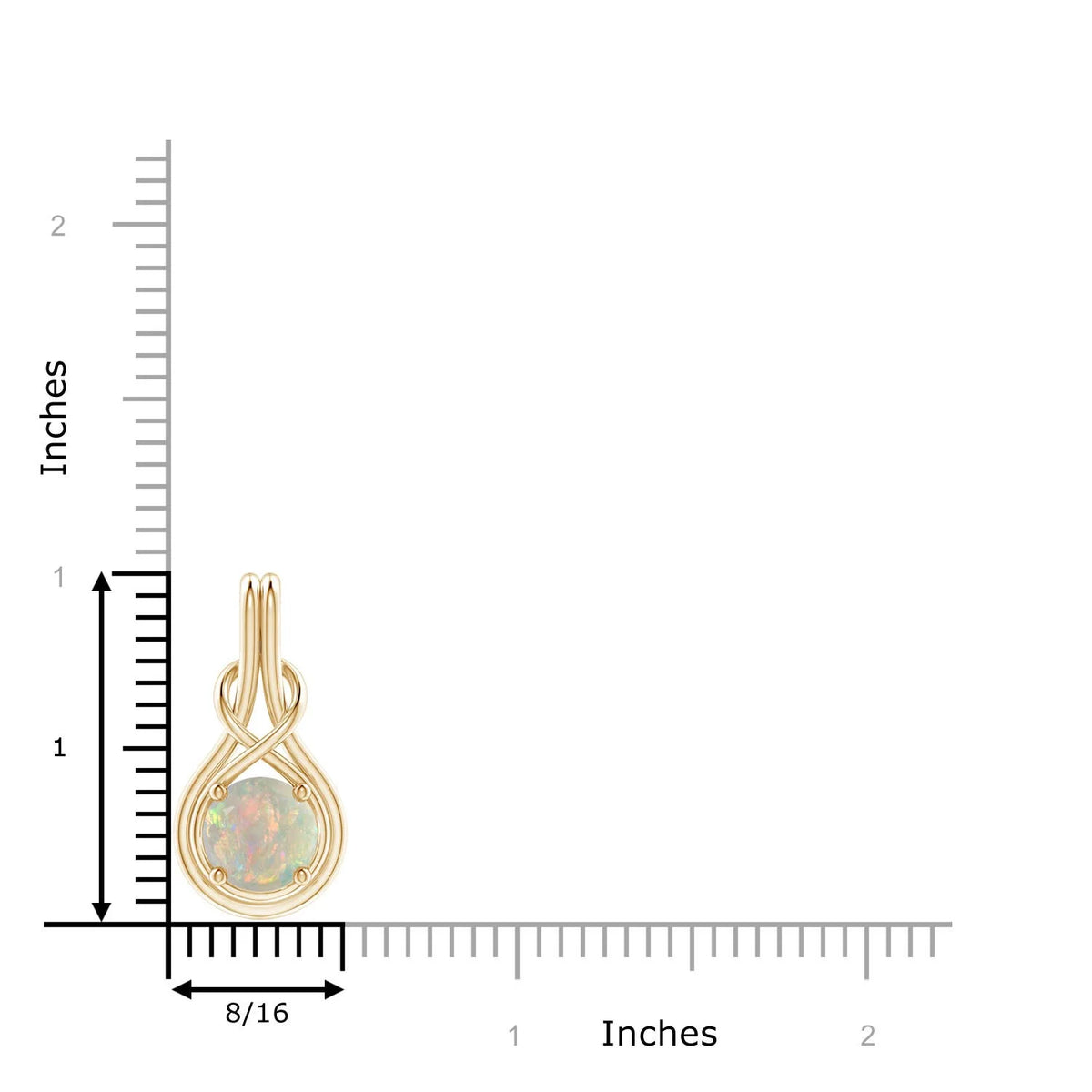 14K Yellow Gold Opal Pendant Necklace I6005