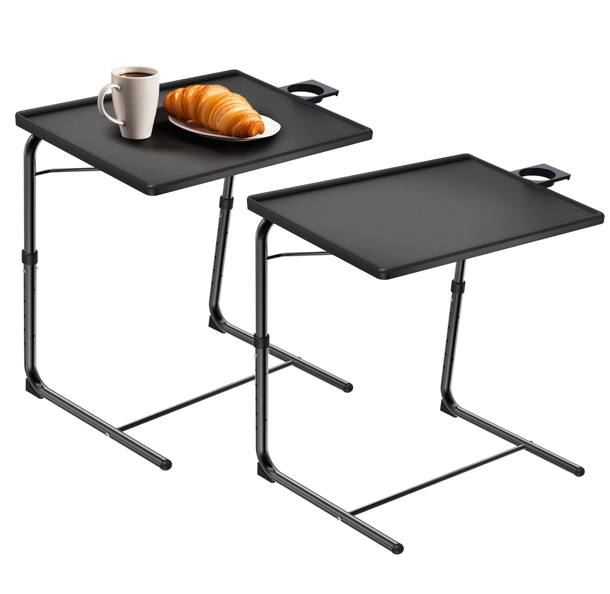 2 Pack Folding TV Tray Table Set, Black D27400