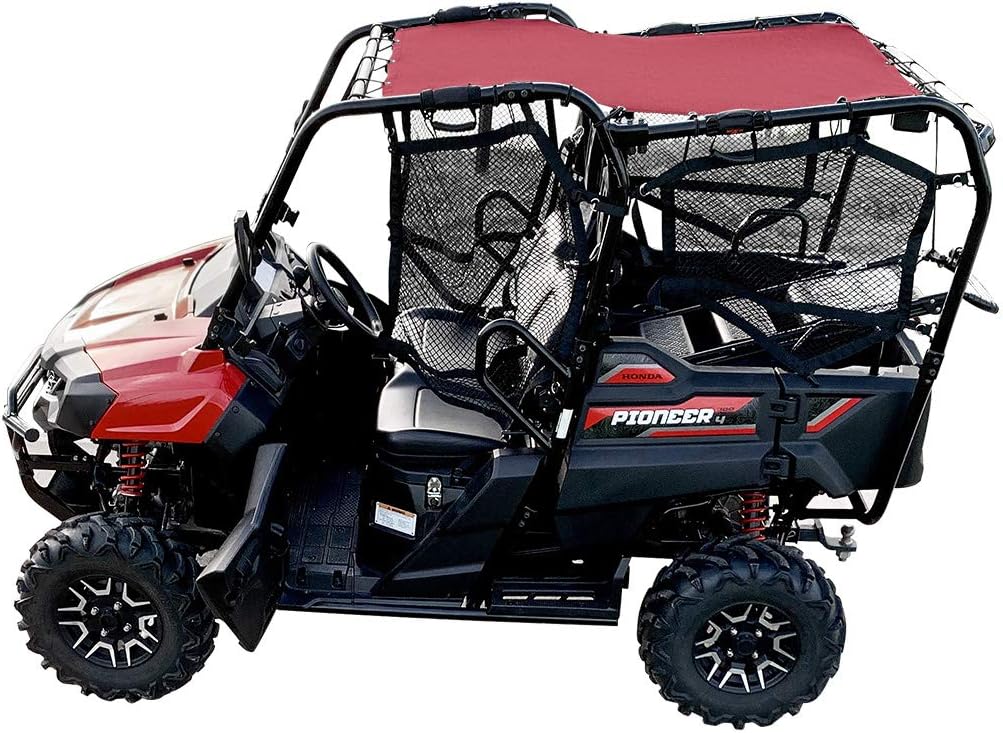 Cherry Red Mesh Sun Shade Soft Top Roof Cover for UTV R246