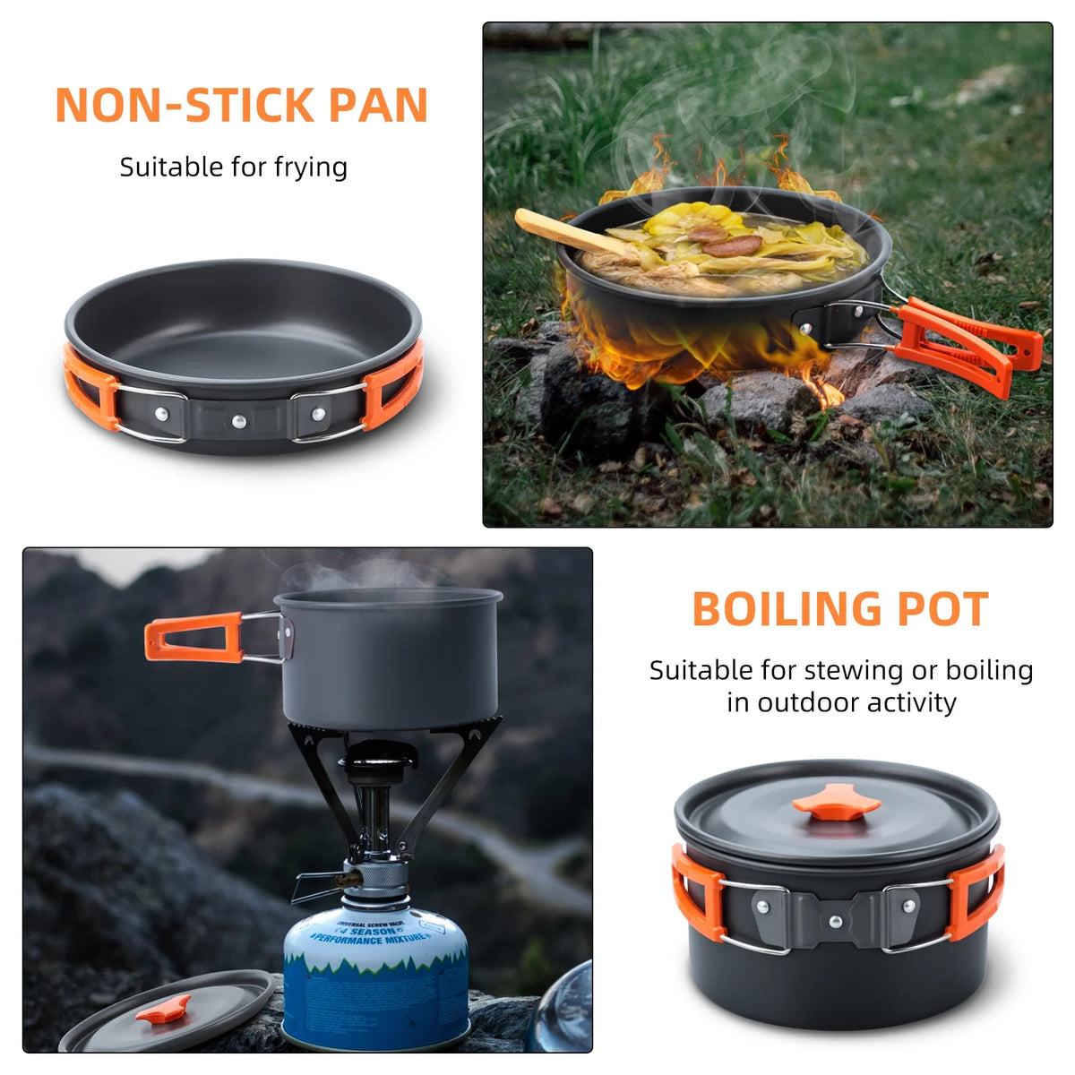 16pcs Camping Cookware Set with Pot and Pan P27383