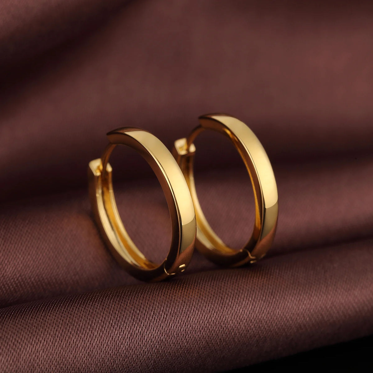 18k Gold Plated Small Hoop Earrings Stainless Steel J69520