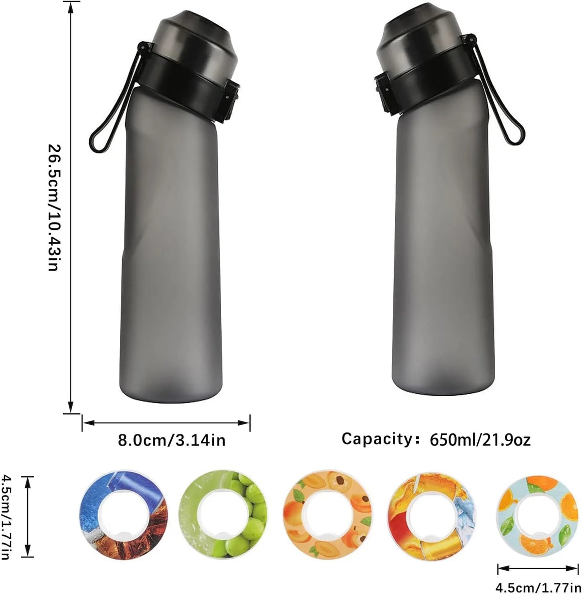 650ML Black Water Bottle with 7 Flavour Pods U570