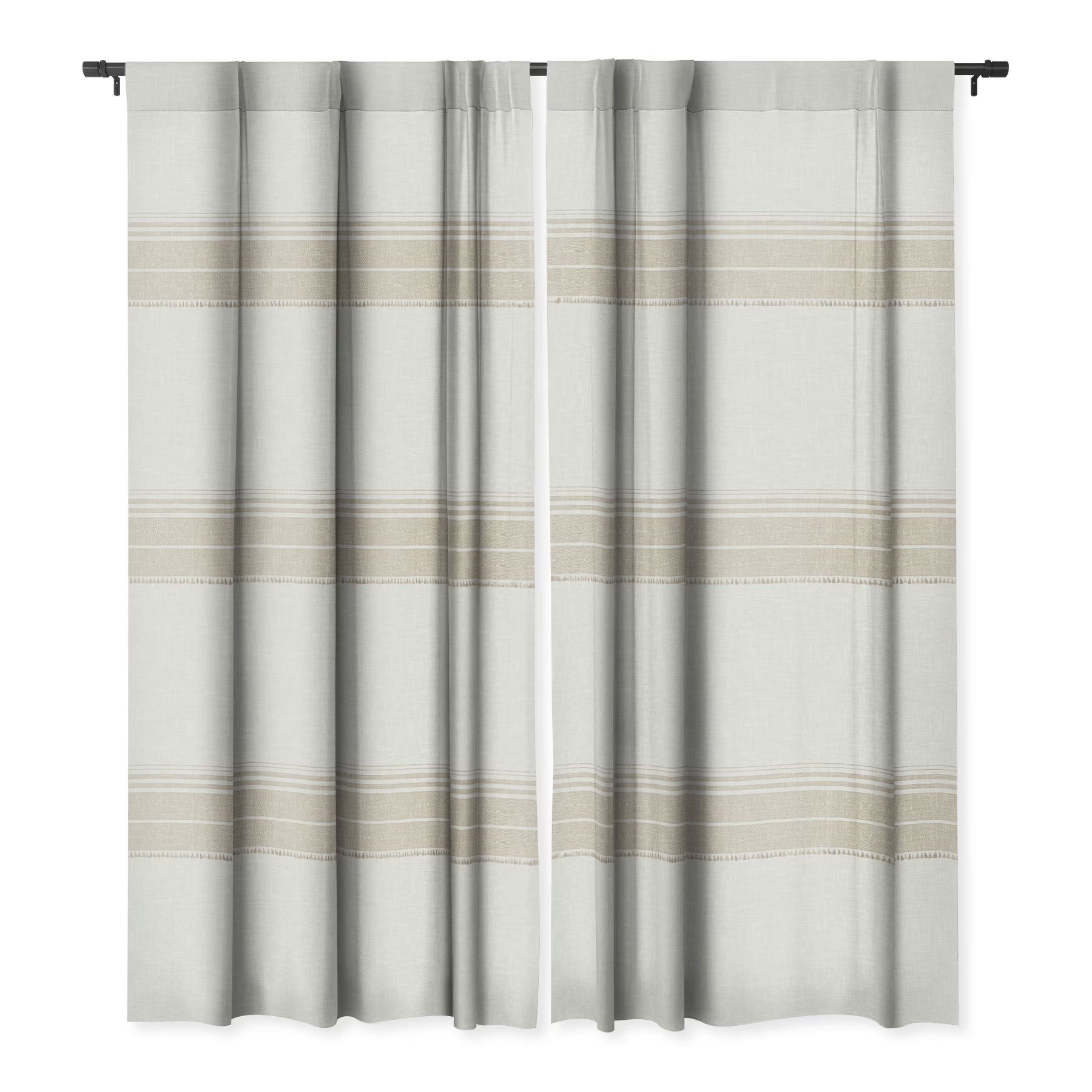 French Linen Tassel Single Panel Room Darkening Window Curtain 50" x 84" J538