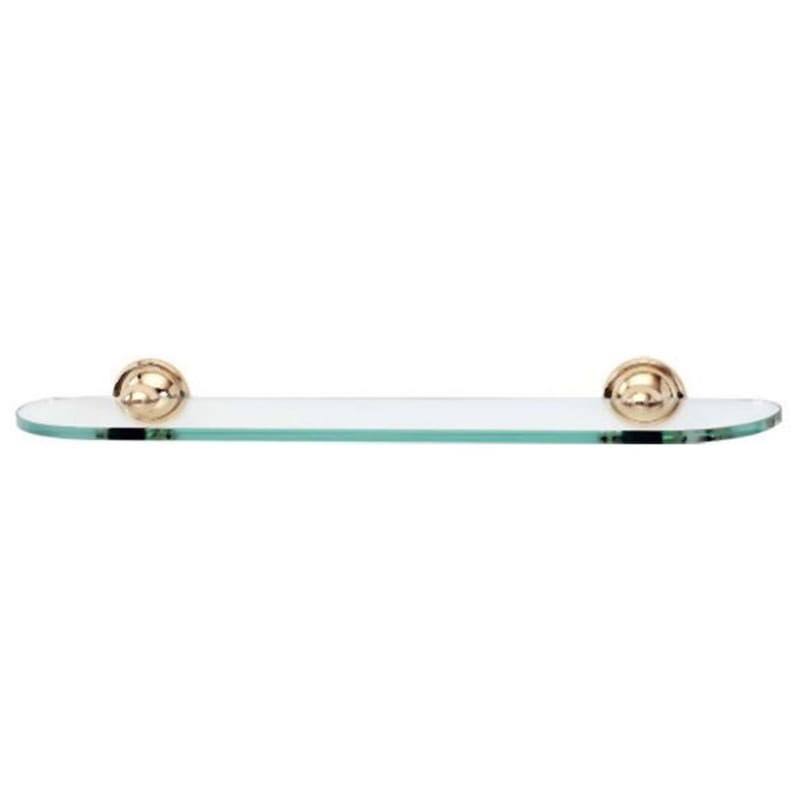 Polished Brass 24x22 Glass Shelf with Brackets Z2264
