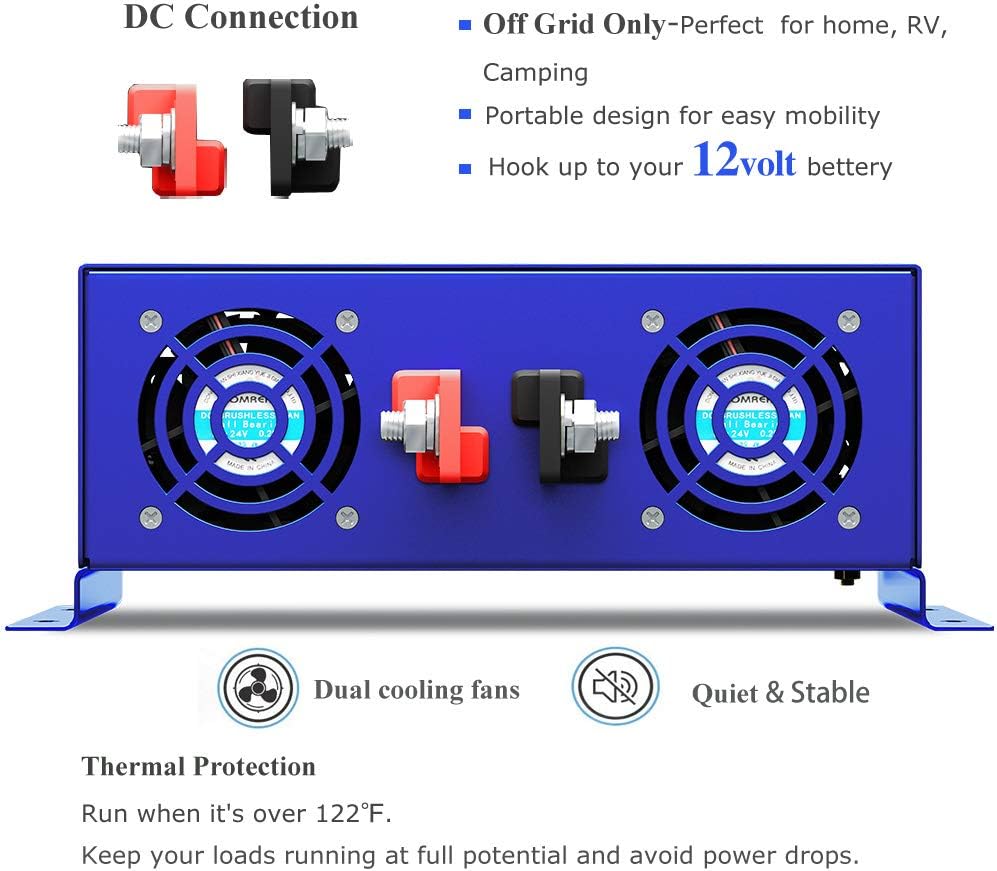 3000W Pure Sine Wave Power Inverter 12V DC to 120V AC X713
