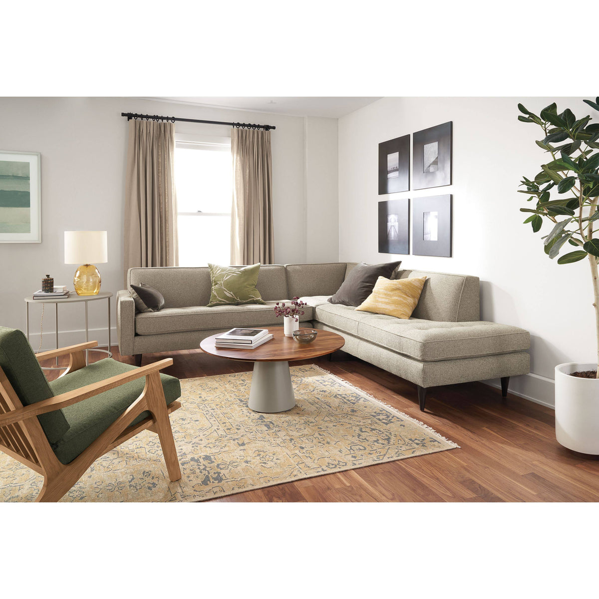 Saffron Yellow Round End Table S15837