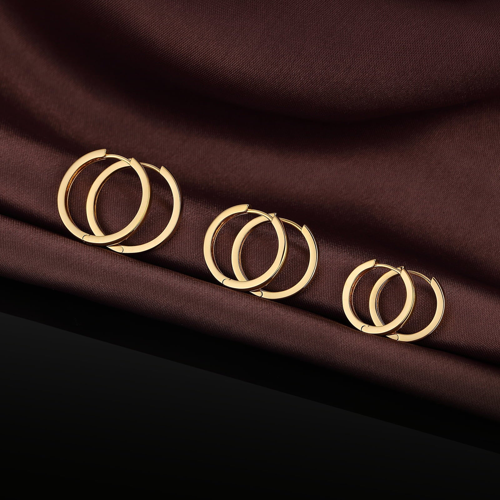 18k Gold Plated Small Hoop Earrings Stainless Steel J69520