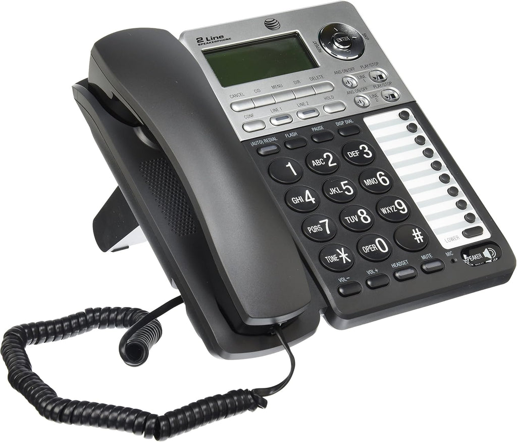 2-Line Corded Telephone with Digital Answering System and Caller ID, Black/Silver S65771