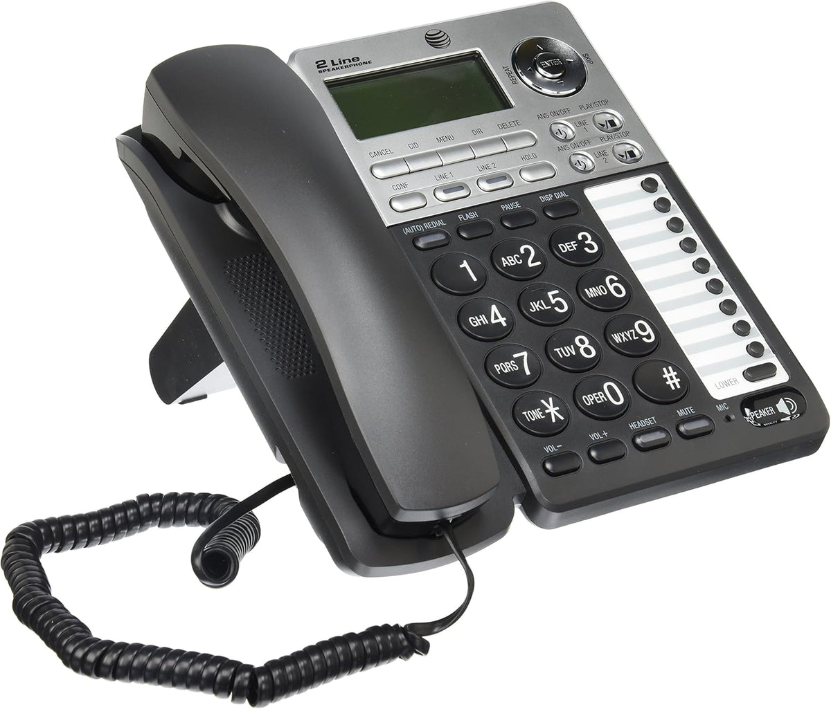 2-Line Corded Telephone with Digital Answering System and Caller ID, Black/Silver S65771