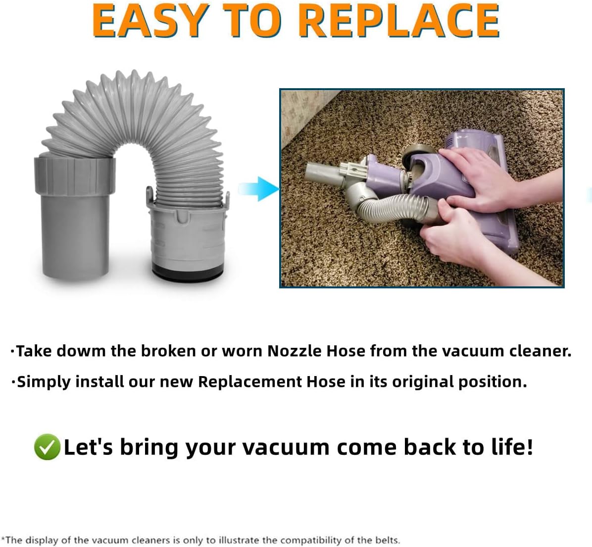 Floor Nozzle Hose and Replacement Belts for Shark Navigator Upright Vacuum Bundle L646