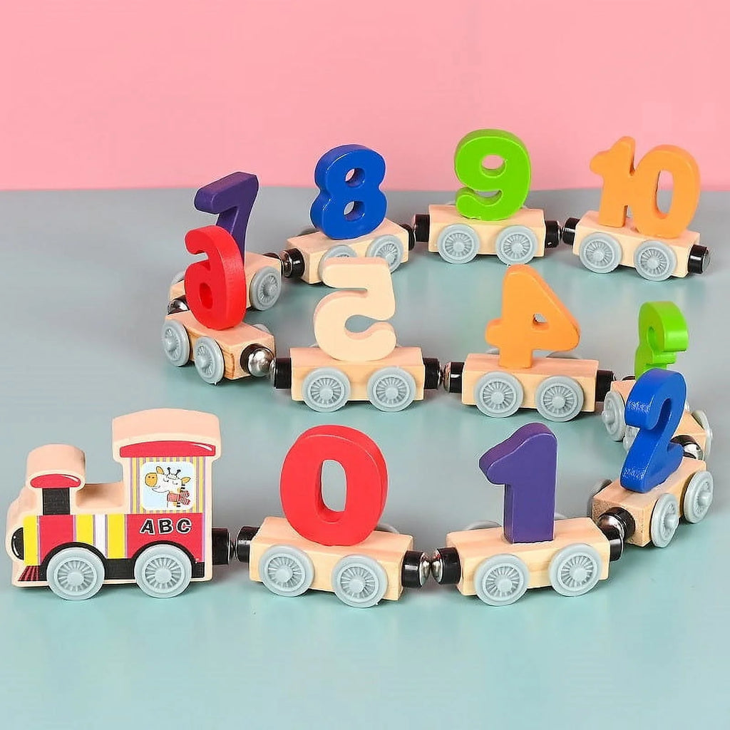 Wooden Magnetic Small Train Building Blocks Puzzle Toys A8915