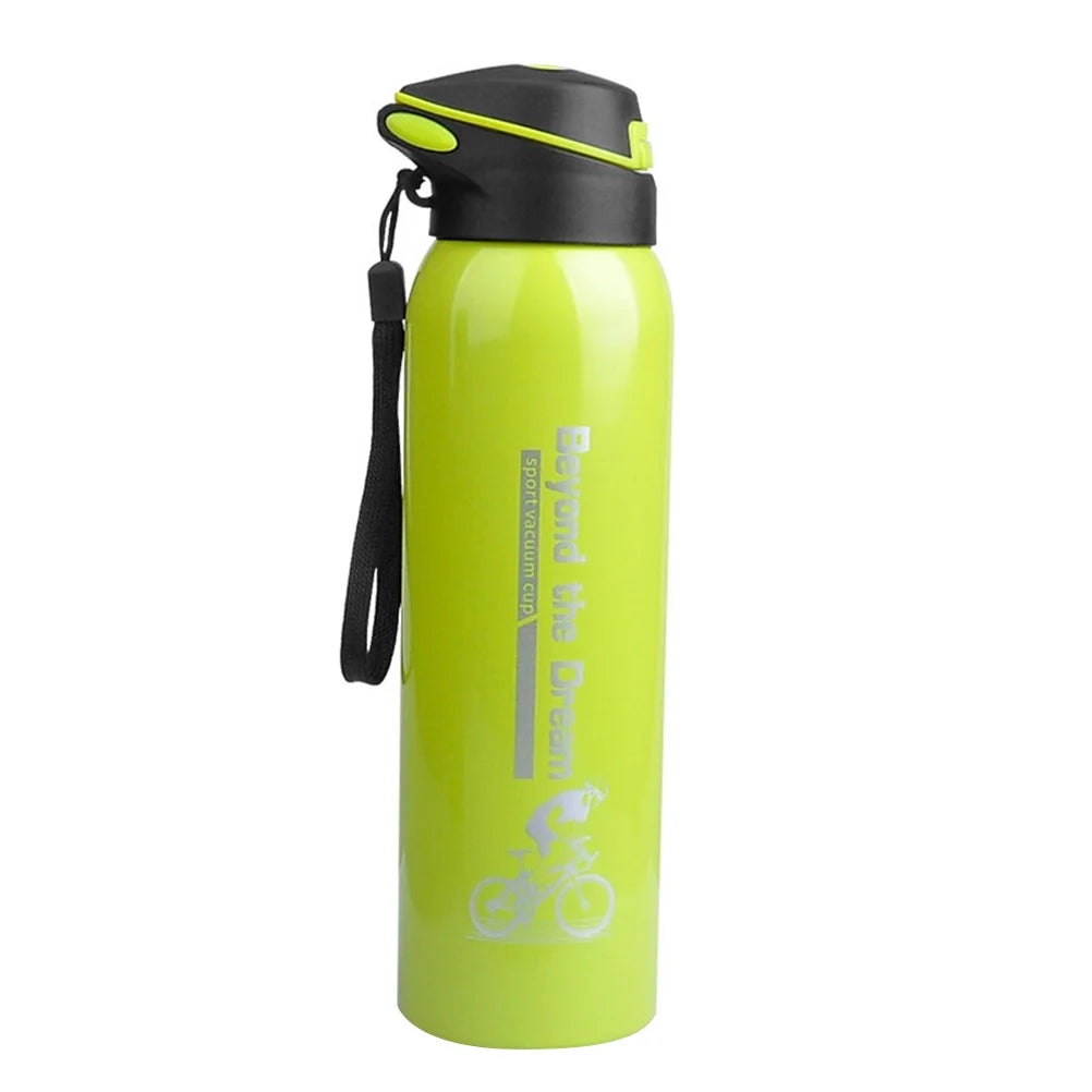 Green Vacuum Insulated Water Bottle with Straw Y4166