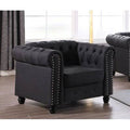 Beige Linen Blend Wide Armchair T196