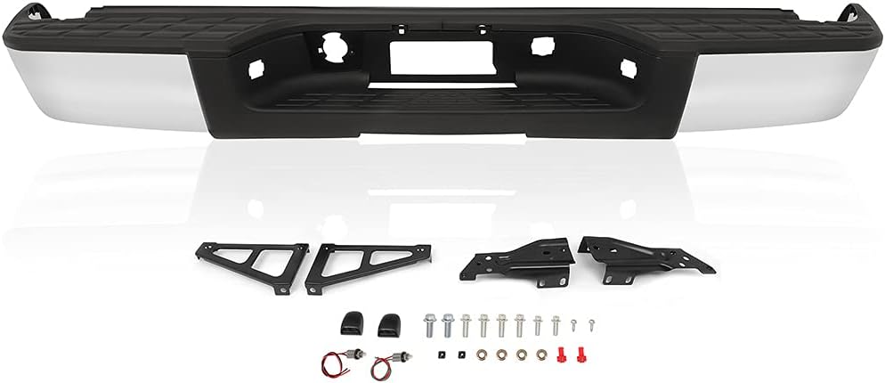 Chrome Rear Bumper with License Plate Lights J1406