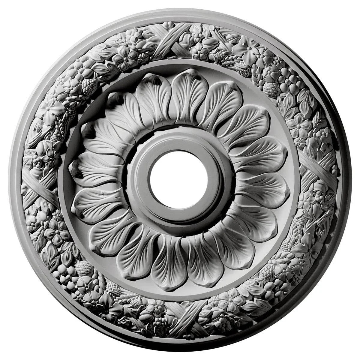 24 inchod x 4 inchid x 1 1/2 inchp Ceiling Medallion, Hand-Painted Black Pearl H7885