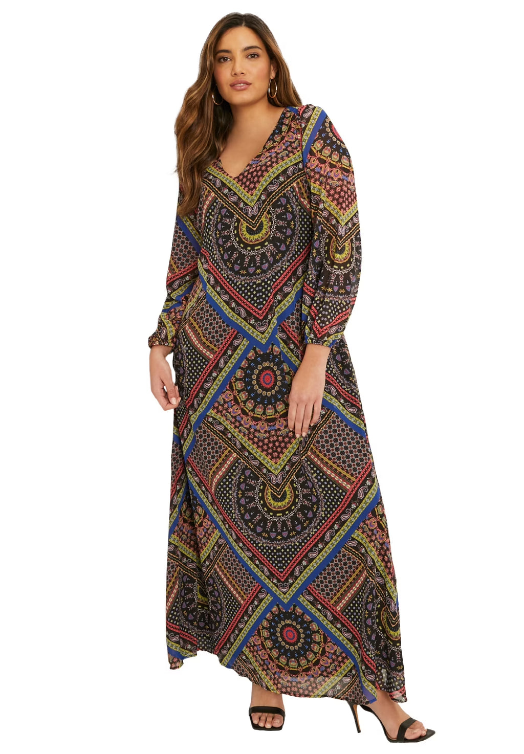 Plus Size Chiffon Maxi Dress R679