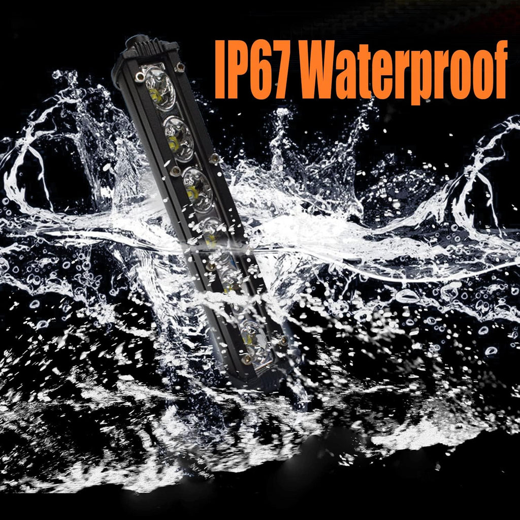 18W Ultra-Slim LED Light Bar Pods Waterproof Fog Light Work Lights 8pcs X684325