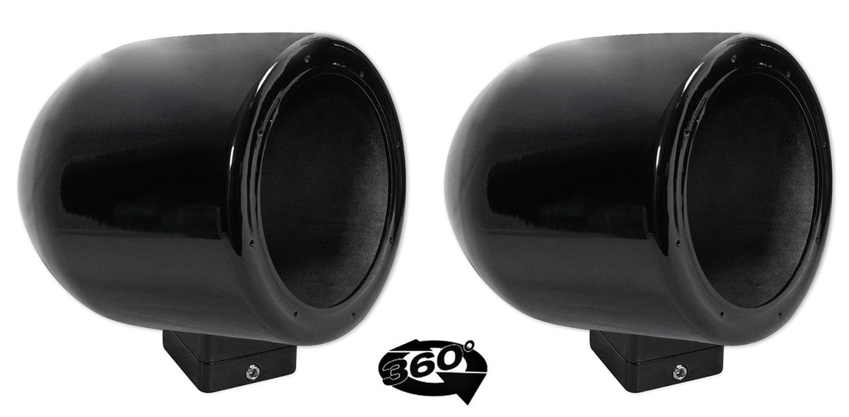 6.5" 360° Swivel Black Aluminum Surface Mount Speaker Pods B501