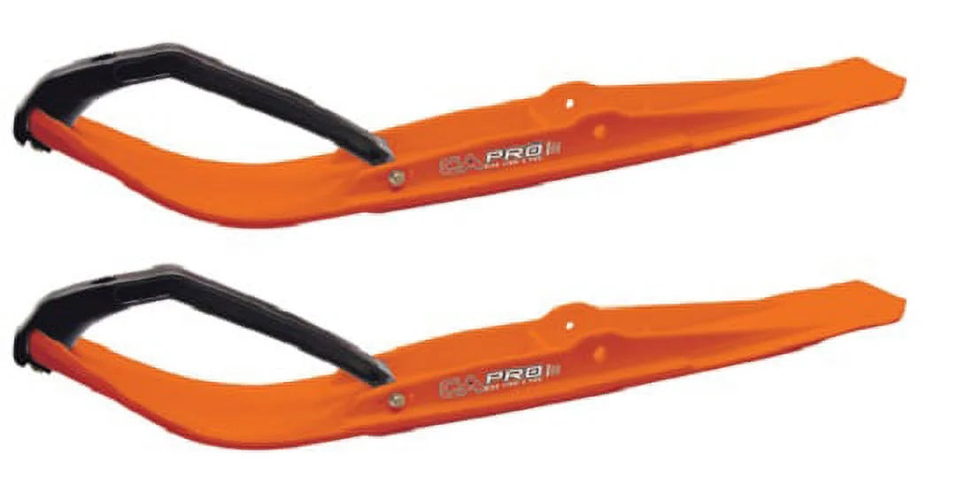 Orange Razor Snowmobile Skis with 7.5" Shaper Bars Complete Kit V3462