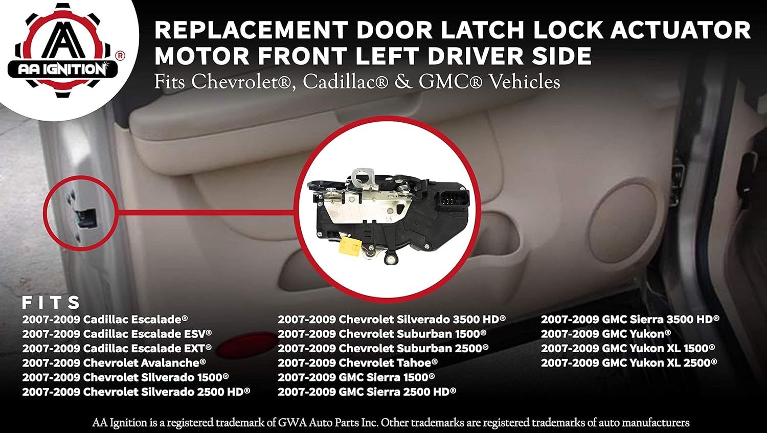 Door Latch Lock Actuator Pack of 2 C3022