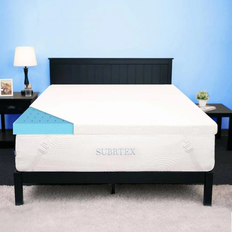 Gel-Infused Memory Foam Mattress Topper with Removable Fitted Cover, 3 inch, California King P688