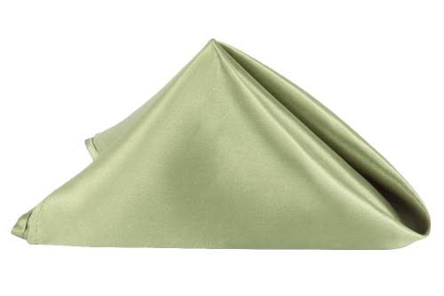 50 Pieces Satin Napkin 20 inch x 20 inch Hemmed 100% Polyester Willow Green F698