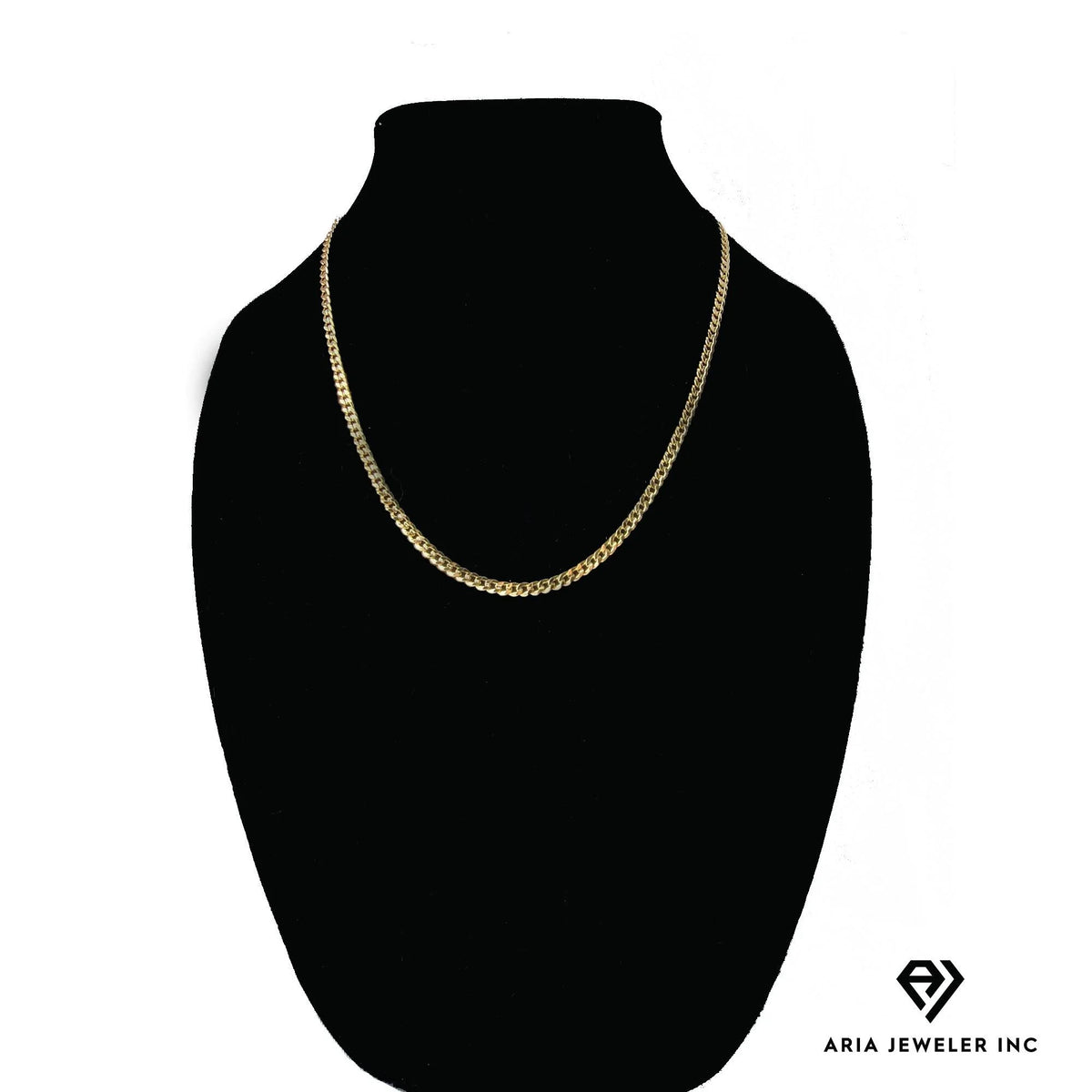 14k Bonded Gold Necklace with Oval Rose Pendant, 14K Cuban Chain Necklace G461719