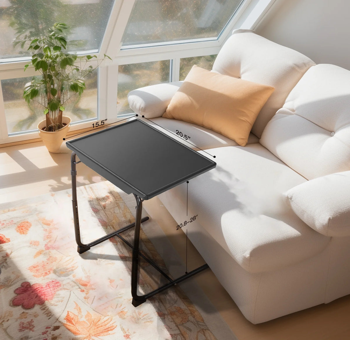 2 Pack Folding TV Tray Table Set, Black D27400