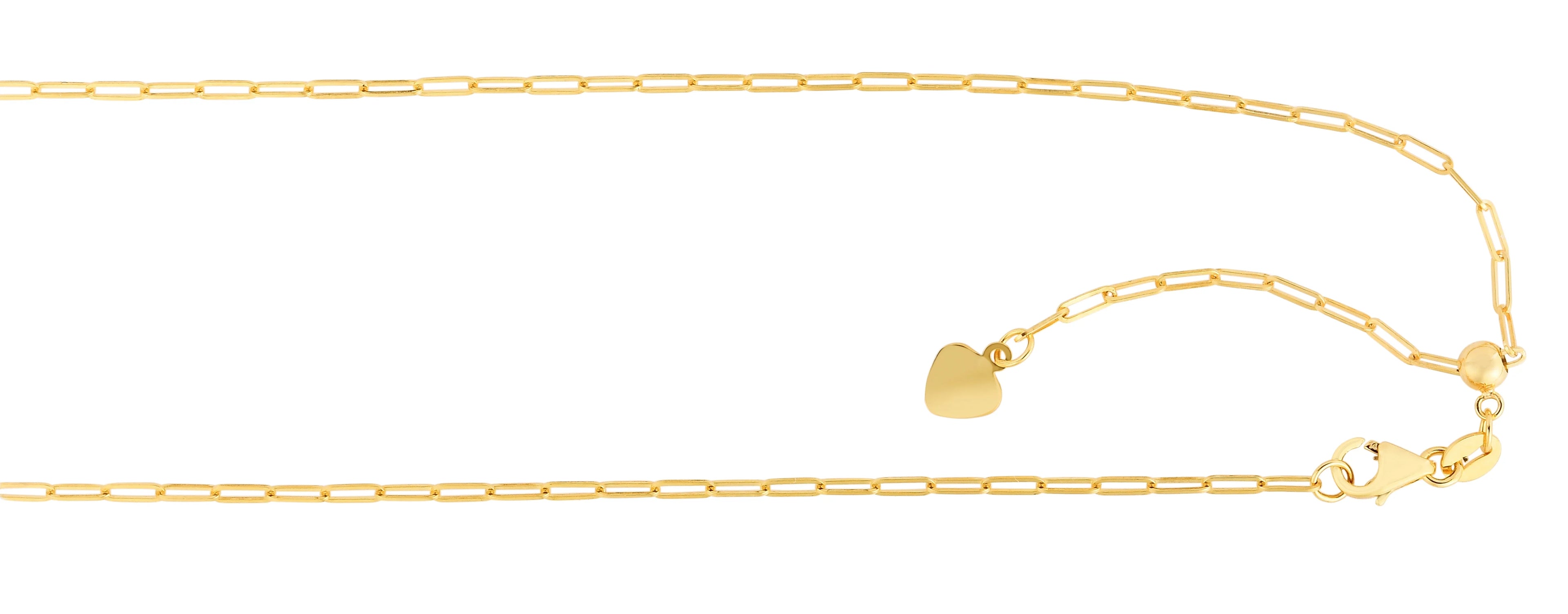 14K Yellow Gold 22in 1.5mm Adjustable Paperclip Chain with Lobster Clasp R45895