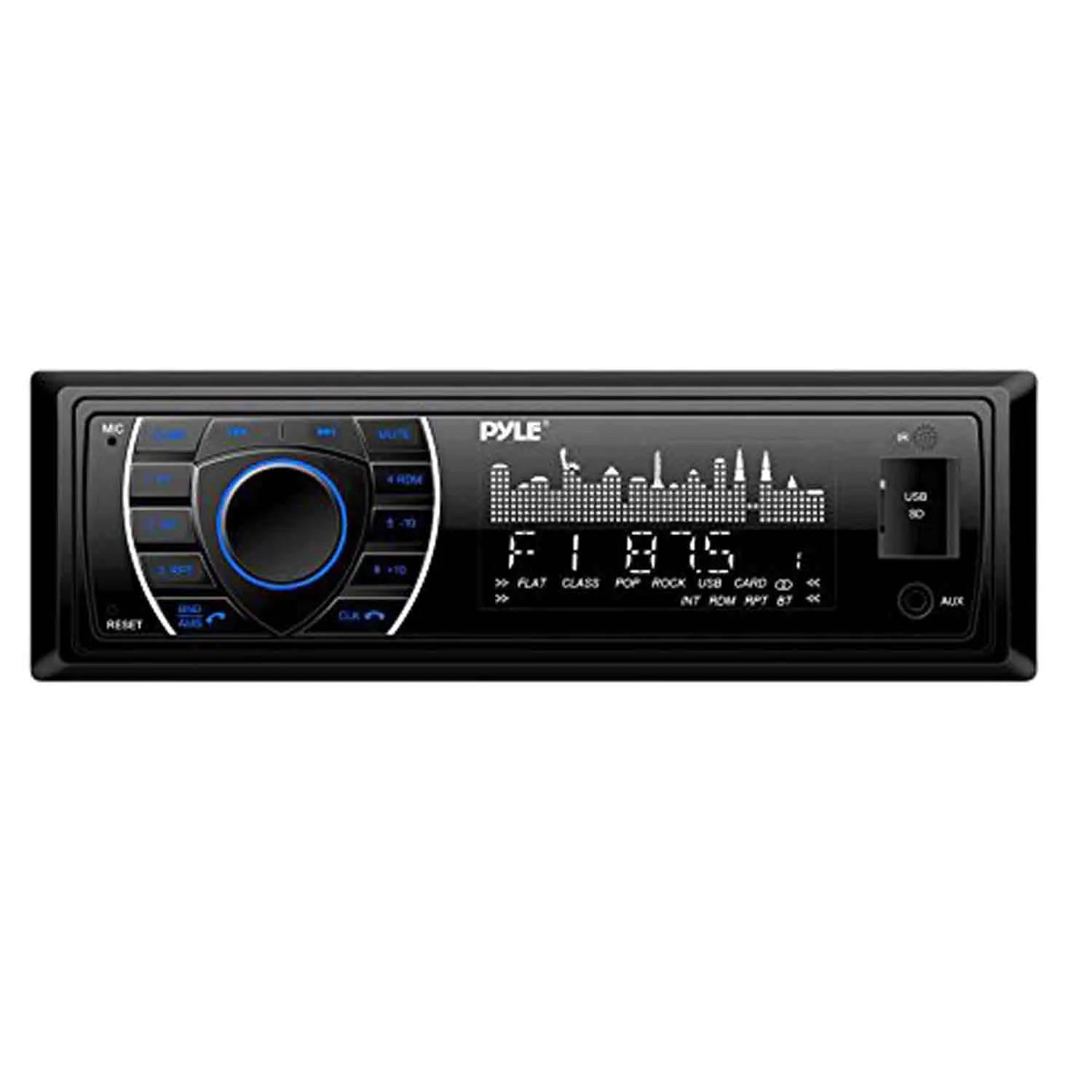 Marine Bluetooth Receiver with 6.5" Dual Cone WP Speakers, 4-Chan 400W Waterproof Marine Amplifier, Marine Antenna & 50' 16G Speaker Wire M5232
