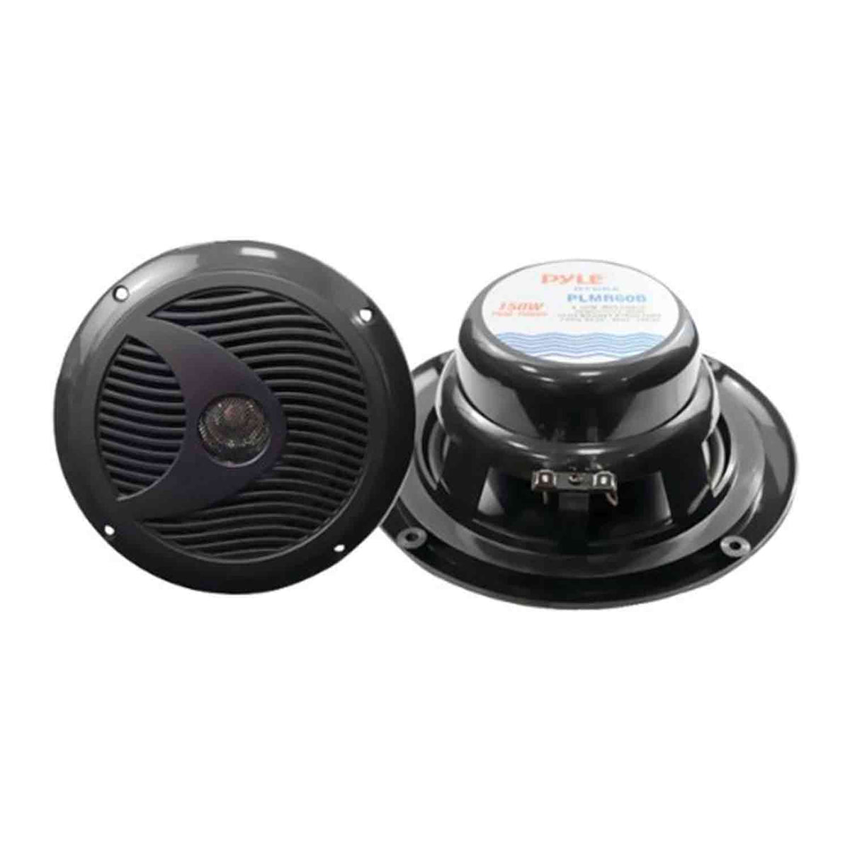 Marine Bluetooth Receiver with 6.5" Dual Cone WP Speakers, 4-Chan 400W Waterproof Marine Amplifier, Marine Antenna & 50' 16G Speaker Wire M5232