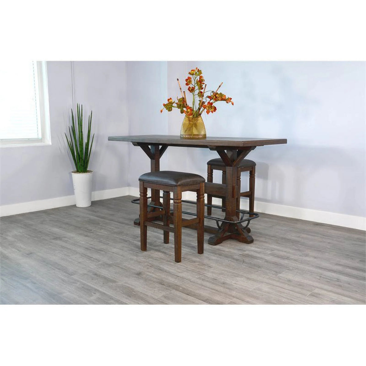 Tobacco Leaf Wood Stool K65482