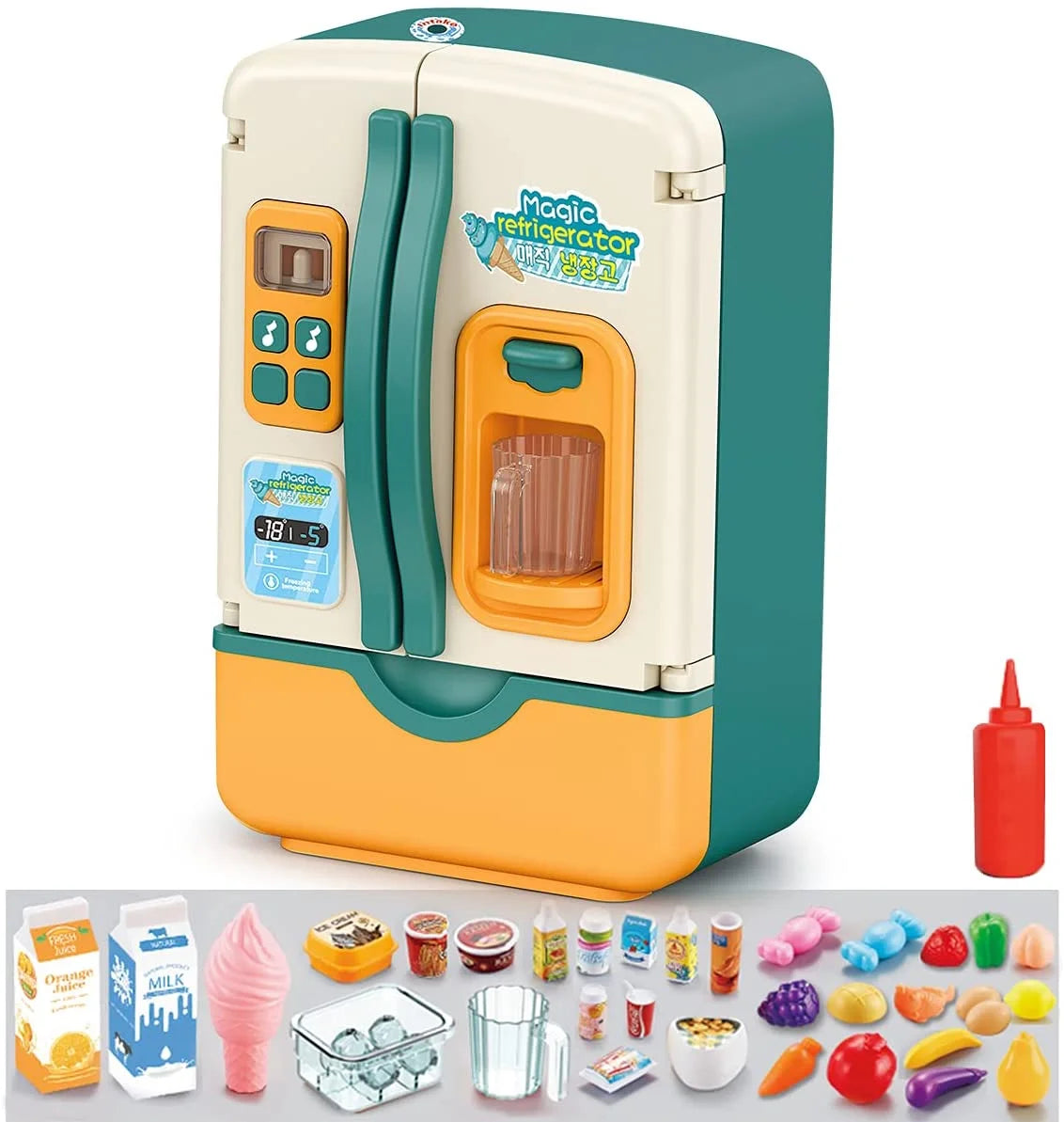 39 PCS Kids Kitchen Toy Refrigerator (Red) S613897