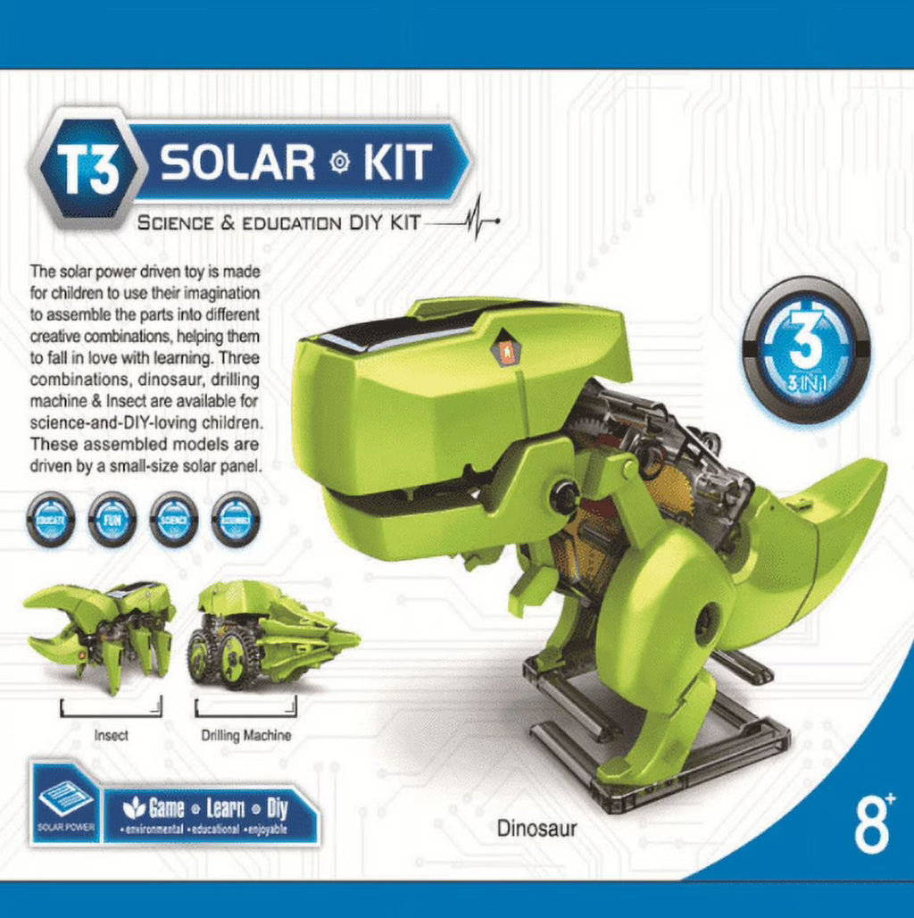 STEM Robot Building Kit 3 in 1 Solar Dinosaur Desk Robot with Manual Instructions L75635