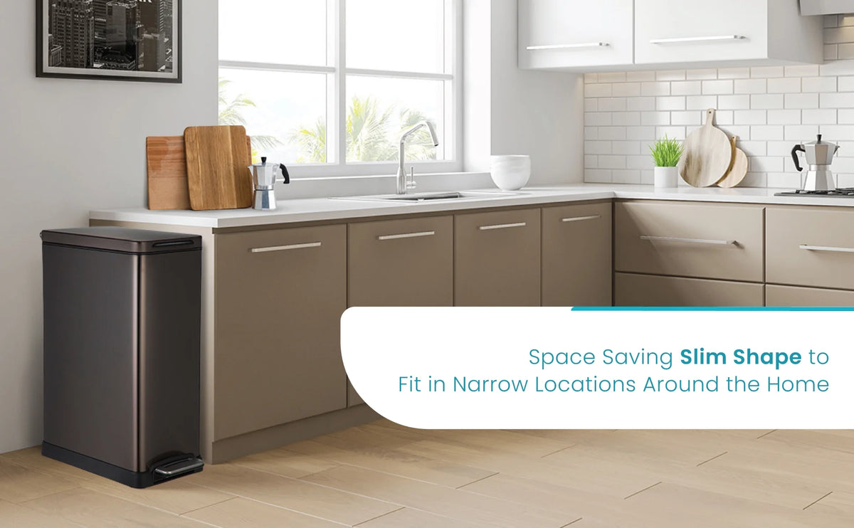 Black Stainless Steel Kitchen Trash Can Combo F712467