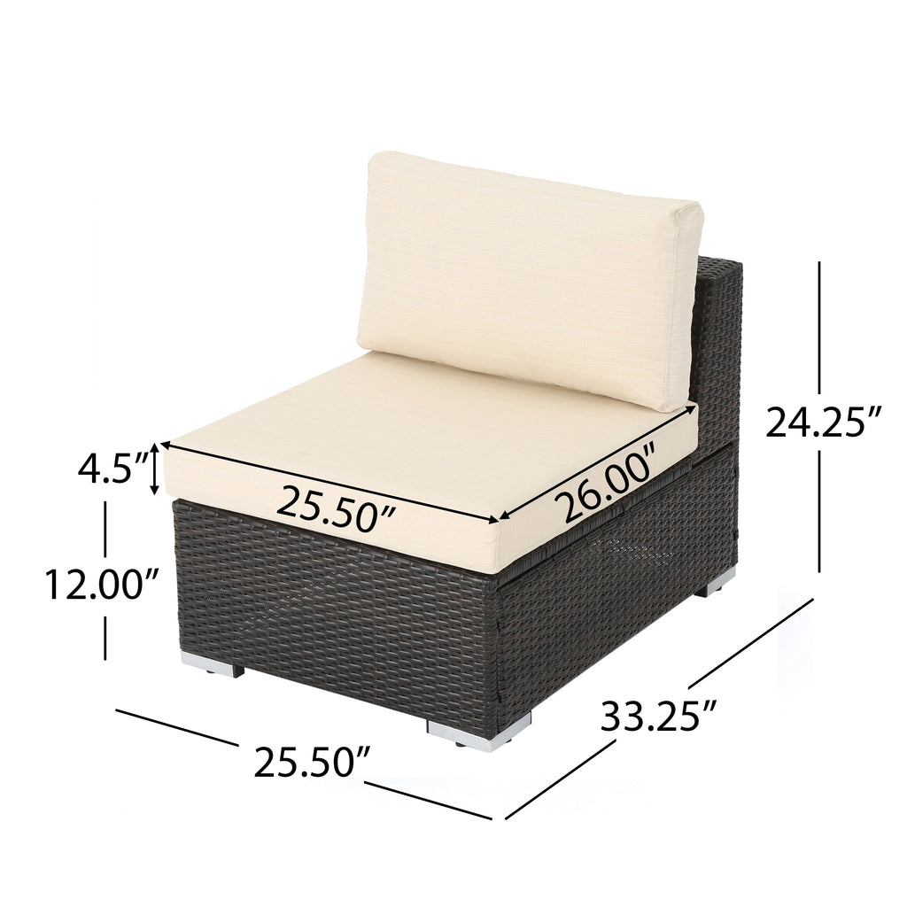 7 Piece Wicker Dining Sofa Set with Cushions L4945