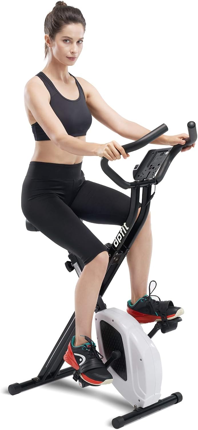 Folding Stationary Exercise Bike with 8-levels Magnetic Resistance C3907