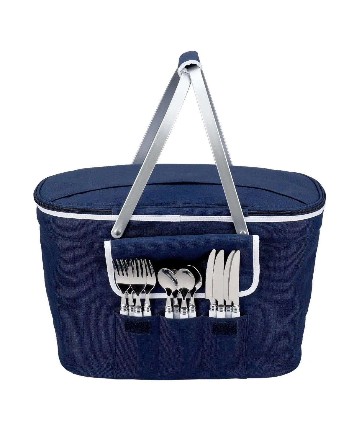 Collapsible Insulated Picnic Basket for 4 - Red K6976