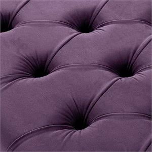 Purple Tufted Velvet Bench with Nailhead Trim C5923