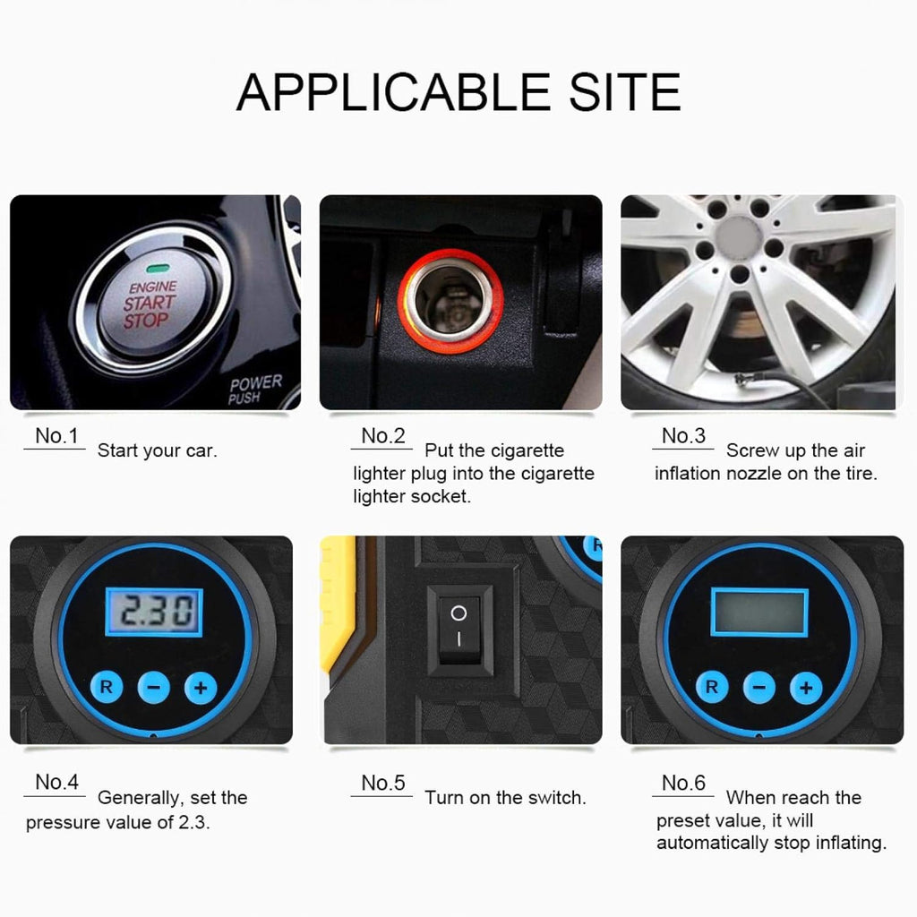 DC 12V Digital Portable Car Tire Inflator Pump 150PSI, Pack of 2 U726022
