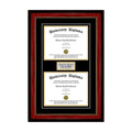 Double Diploma Frame with Double Matting for 10x22 x 8x22 Tall Diploma with Mahogany G479530