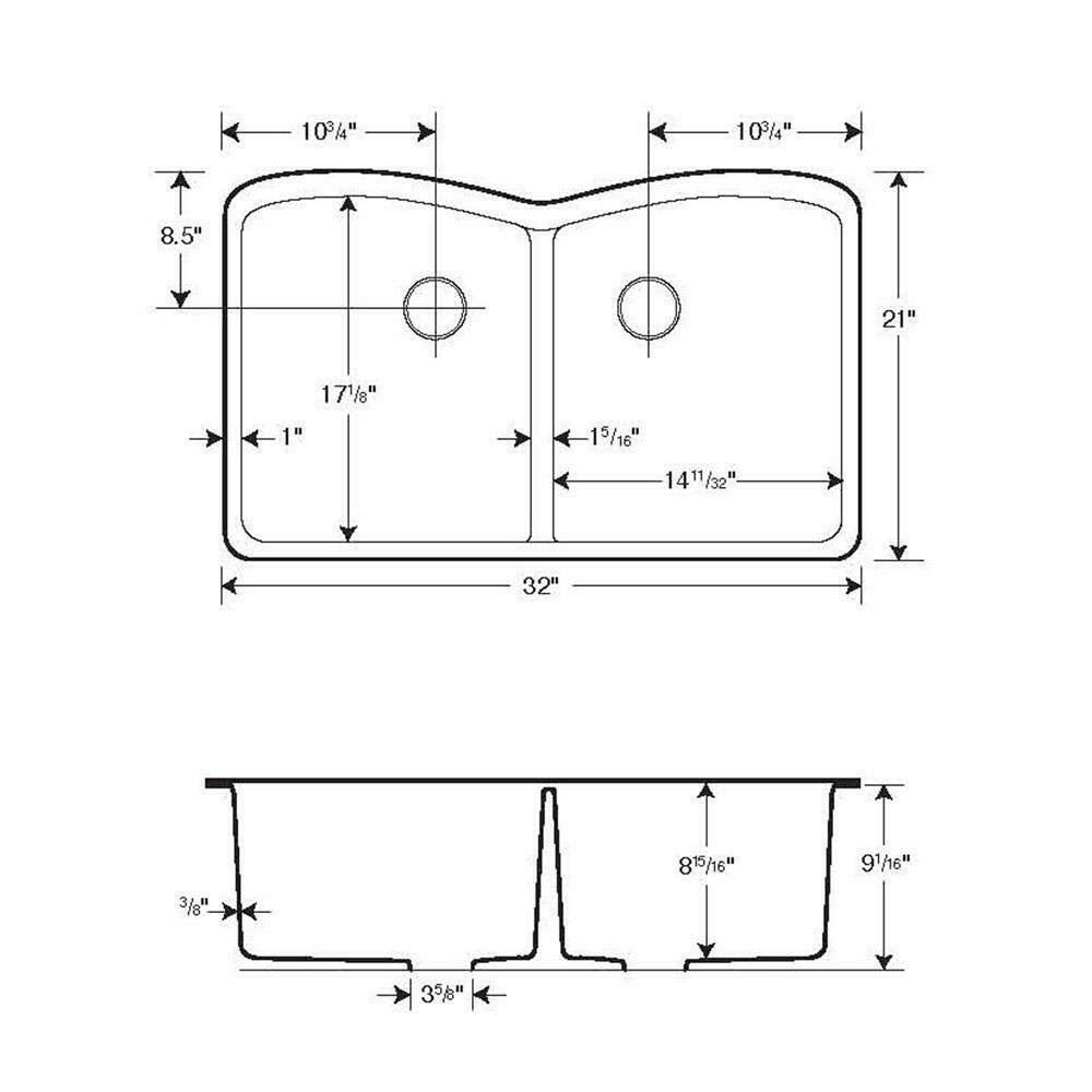 Double Basin Undermount Kitchen Sink Y6096