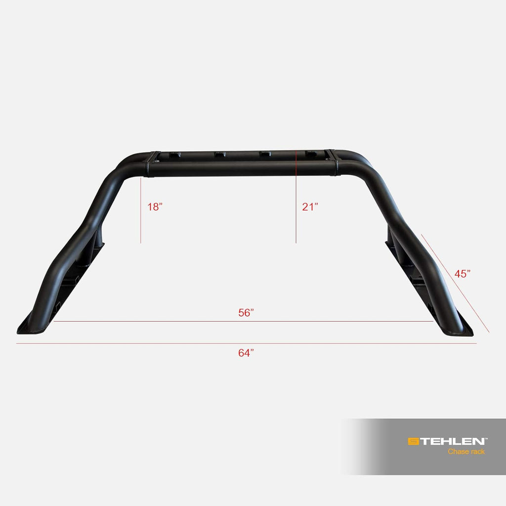 Matte Black Truck Bed Roll Bar with Tire Carrier G339024