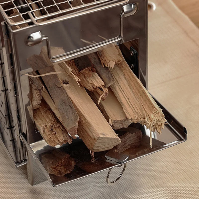 Wood Burning Stove Set, Portable BBQ Grill J1615