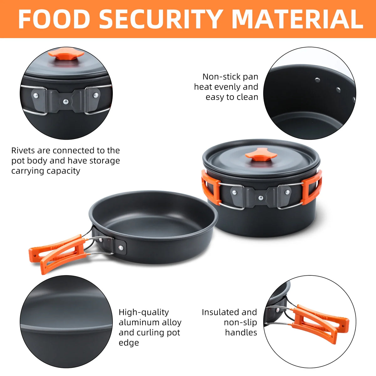 16pcs Camping Cookware Set with Pot and Pan P27383